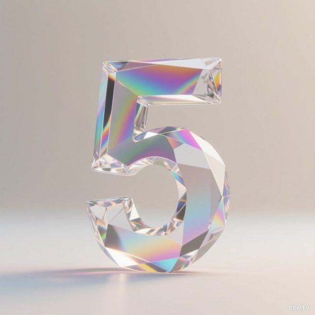 AI生成透明钻石晶体数字~附提示词/咒语