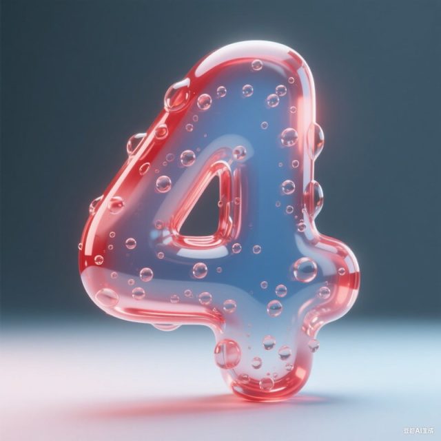 AI生成透明啫喱材质数字~附提示词/咒语