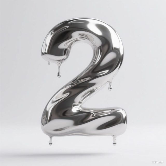AI生成3D立体金属数字~附提示词/咒语