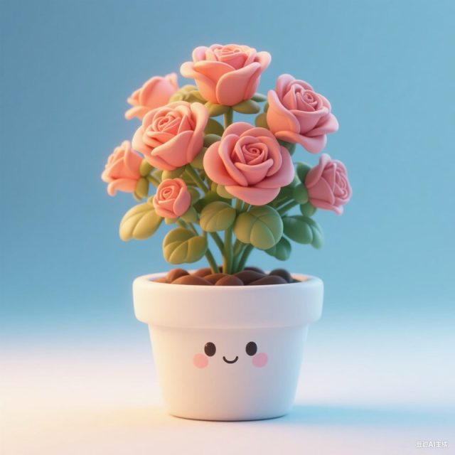 AI生成3D粘土盆栽~附提示词/咒语
