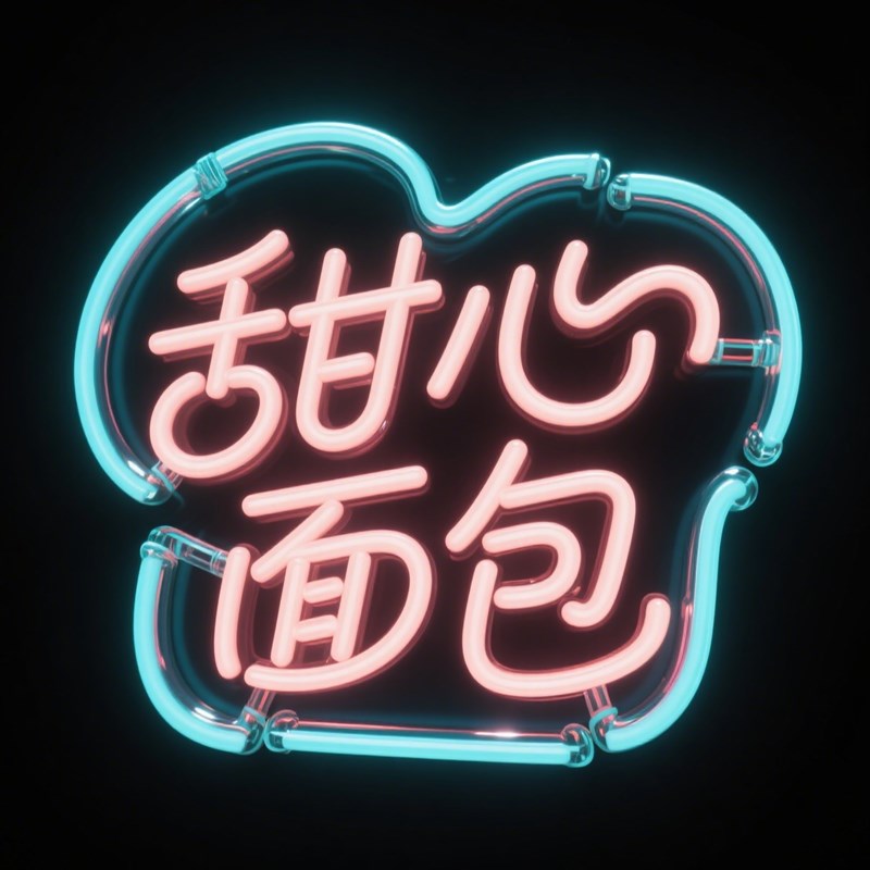 霓虹灯管风格创意标题字体