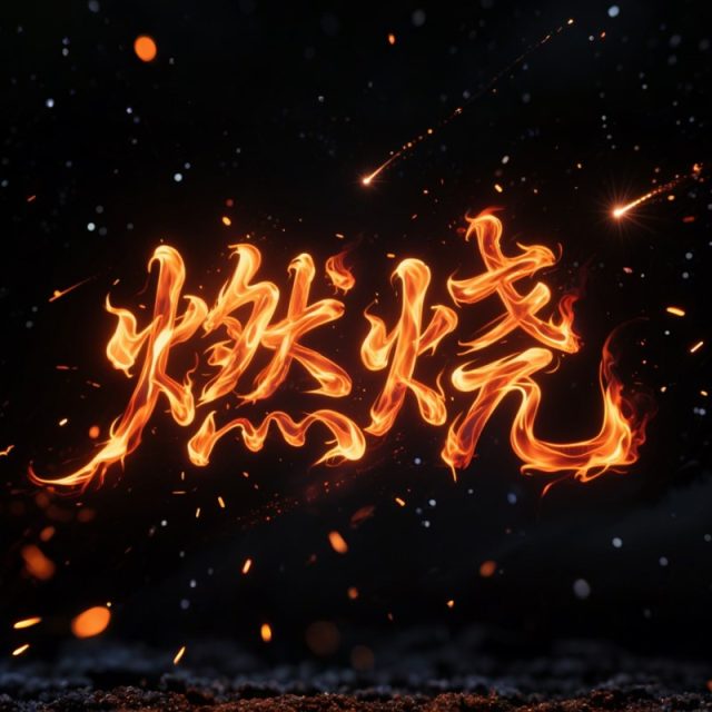 燃烧狂草创意标题字体