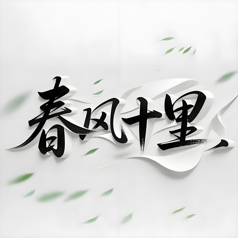 3D立体抽象概念书艺融合留白解构风格标题字体