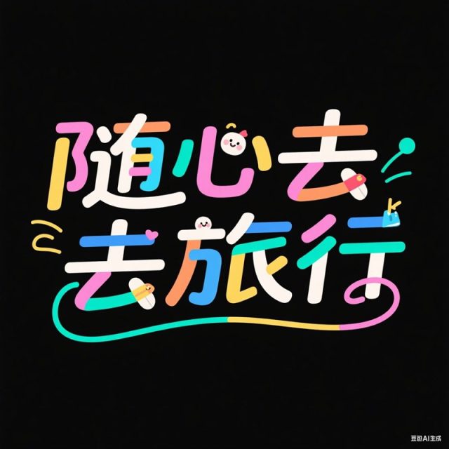 可爱扁平化风格创意标题字体