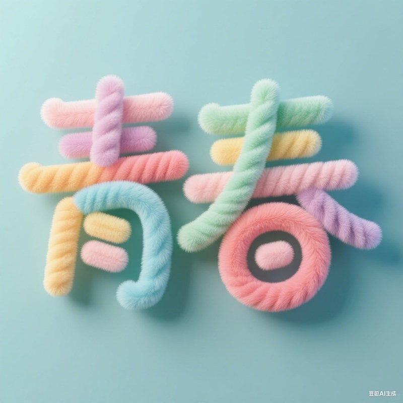 毛绒扭扭棒创意标题字体