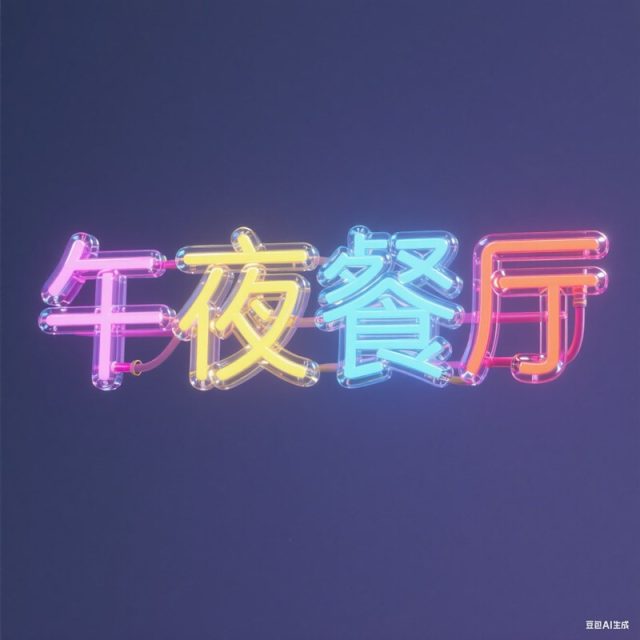 3D立体霓虹灯管创意标题字体