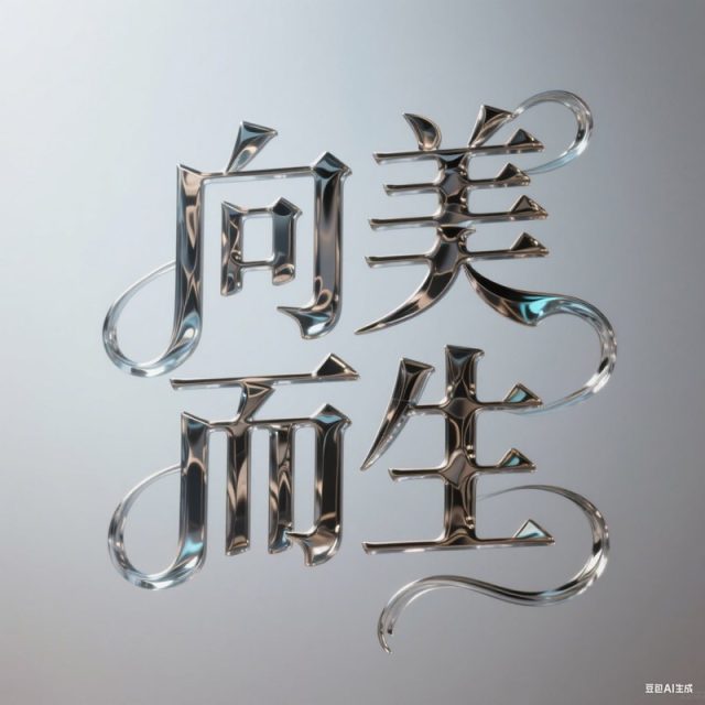 3D立体液态金属创意标题字体