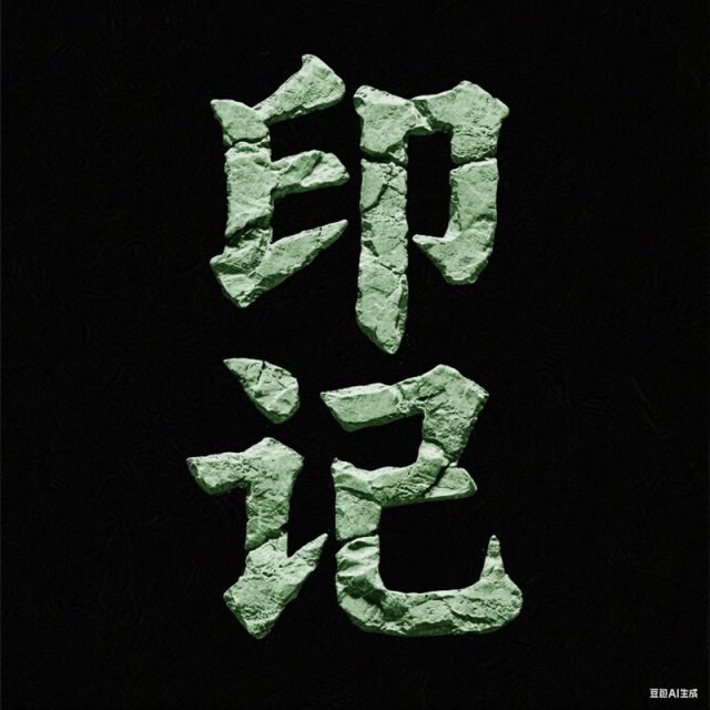 3D立体仿石刻质感创意标题字体