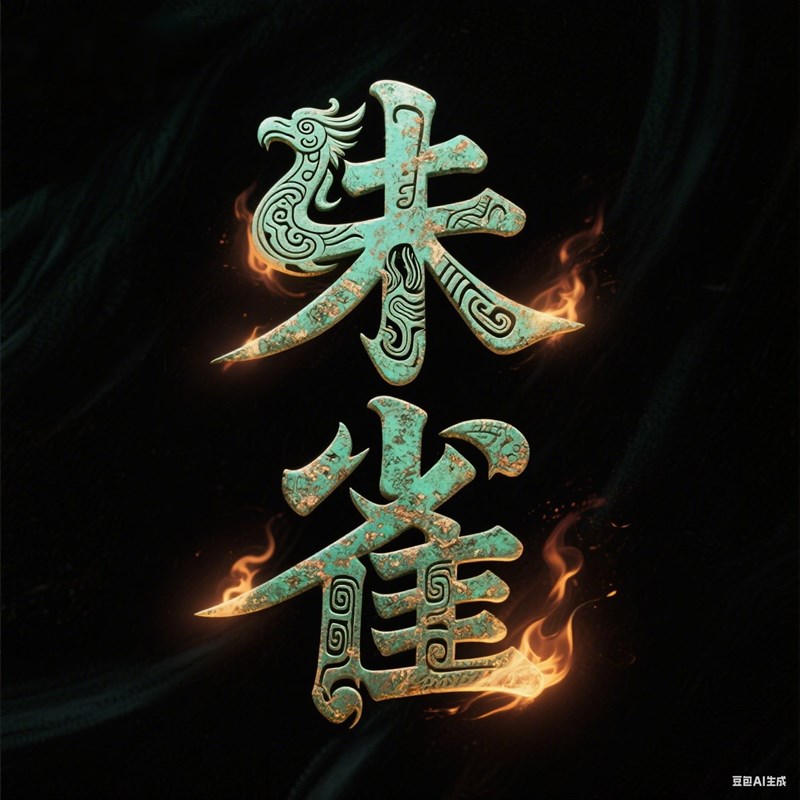 绿锈青铜创意标题字体