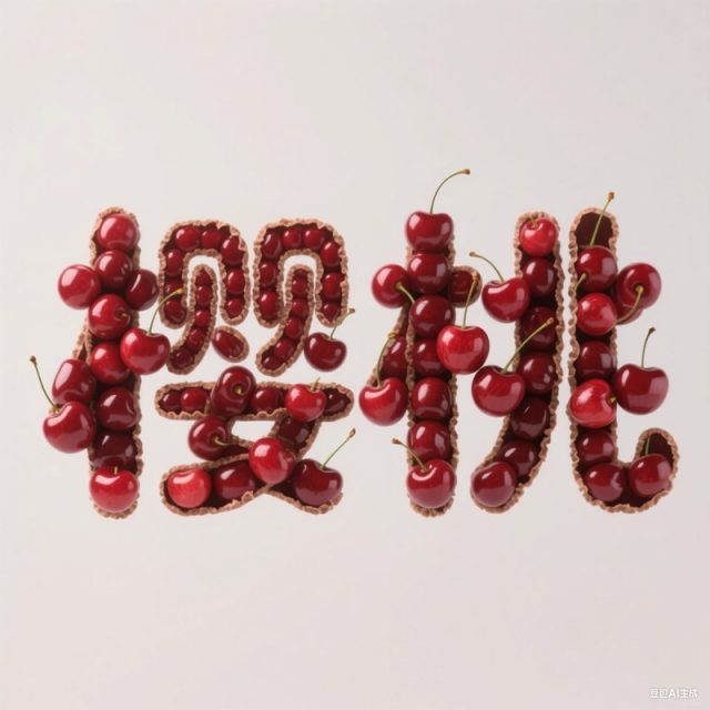 圆润Q弹樱桃创意标题字体