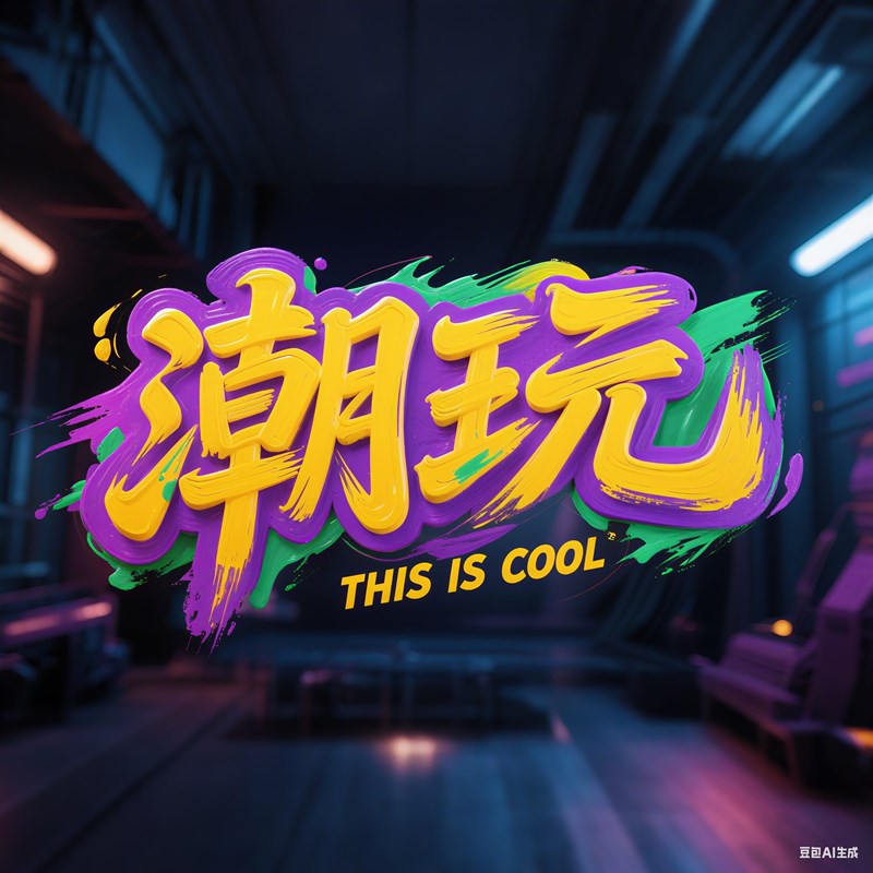 3D立体油漆质感标题字体