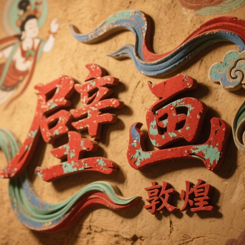 敦煌壁画狂草标题字体