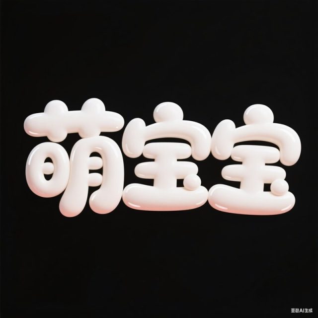 甜美童趣奶油质感创意标题字体