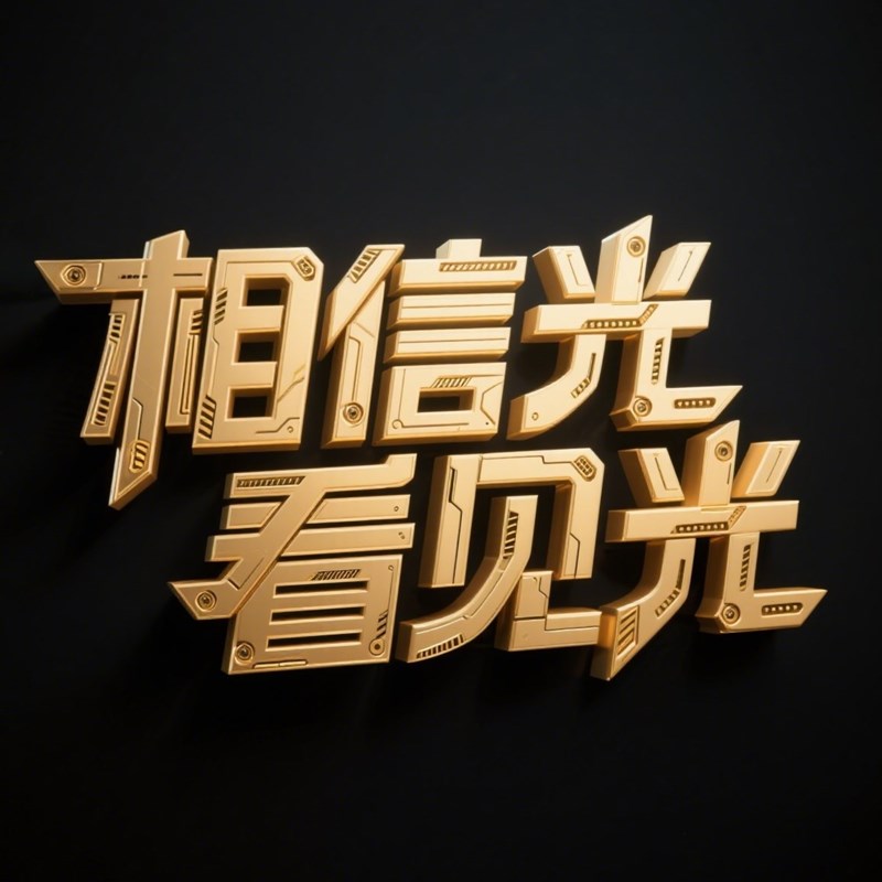3D立体高端金色质感创意标题字体