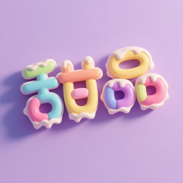 3D立体奶油风格创意标题字体