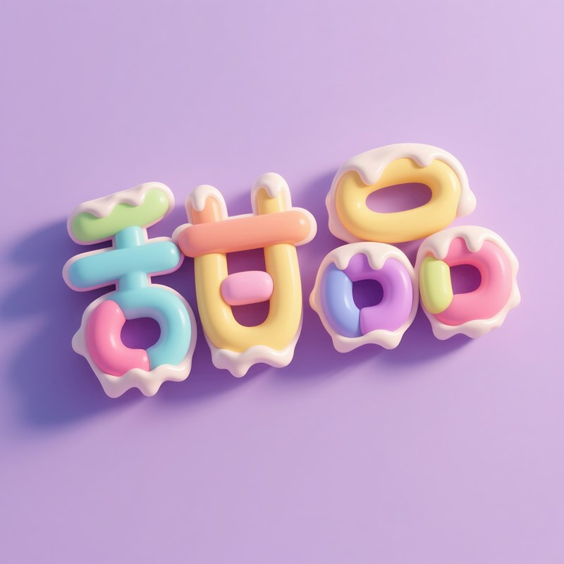 3D立体奶油风格创意标题字体