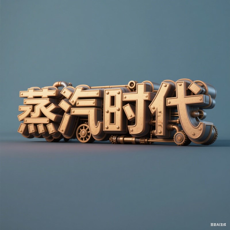 3D立体蒸汽朋克复古机械风格创意标题字体