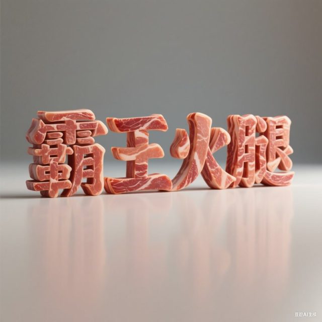 3D立体火腿材质创意标题字体