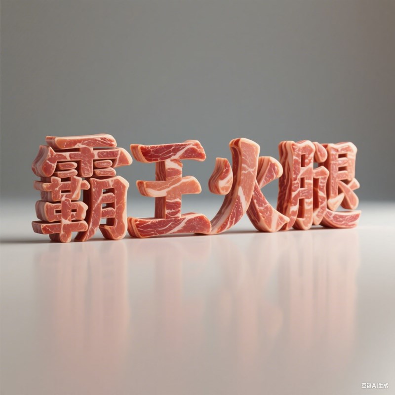 3D立体火腿材质创意标题字体