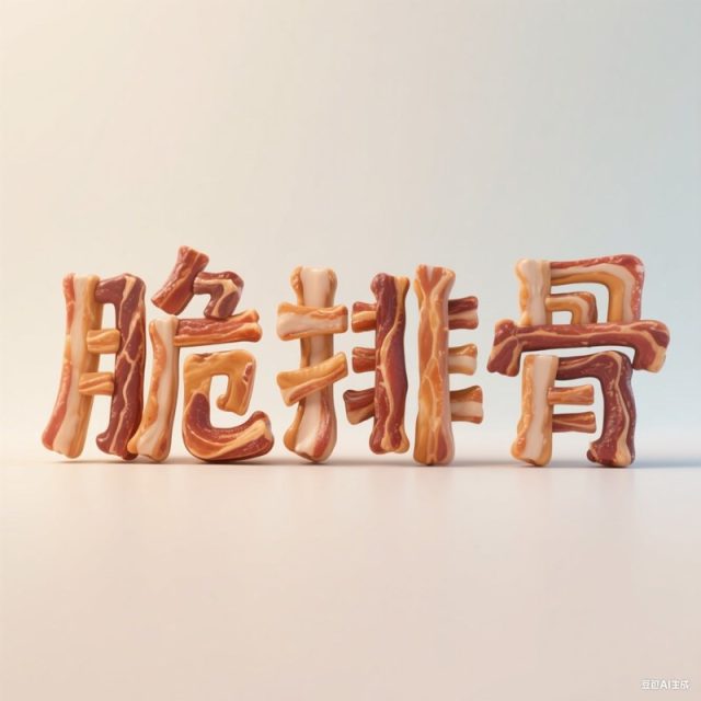 3D立体排骨材质创意标题字体