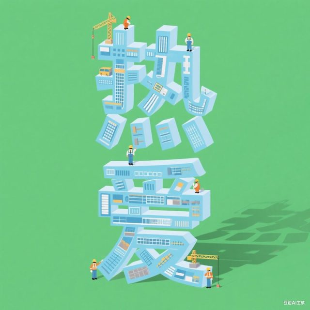 3D立体建筑风格创意标题字体