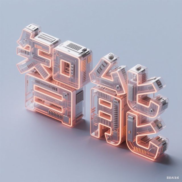3D立体半透明机械创意标题字体
