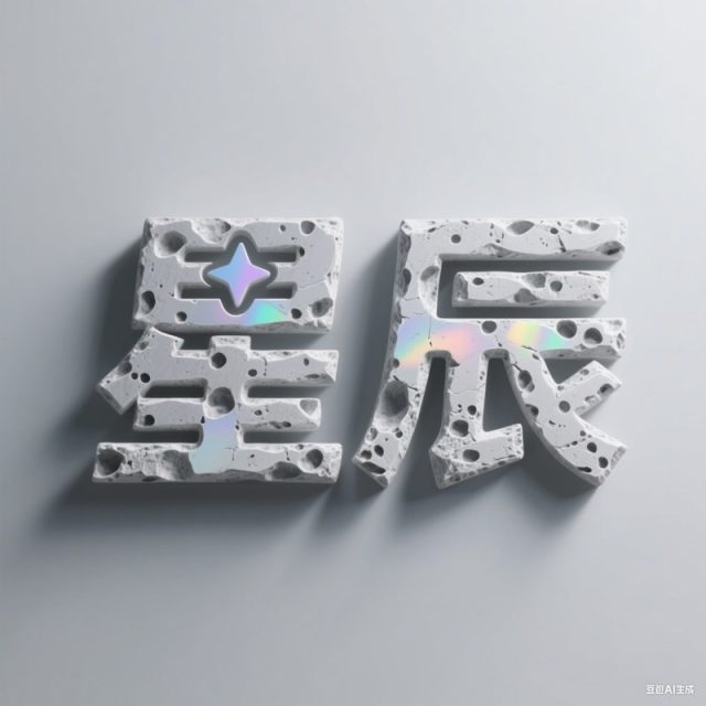 立体灰白色岩石质感创意标题字体