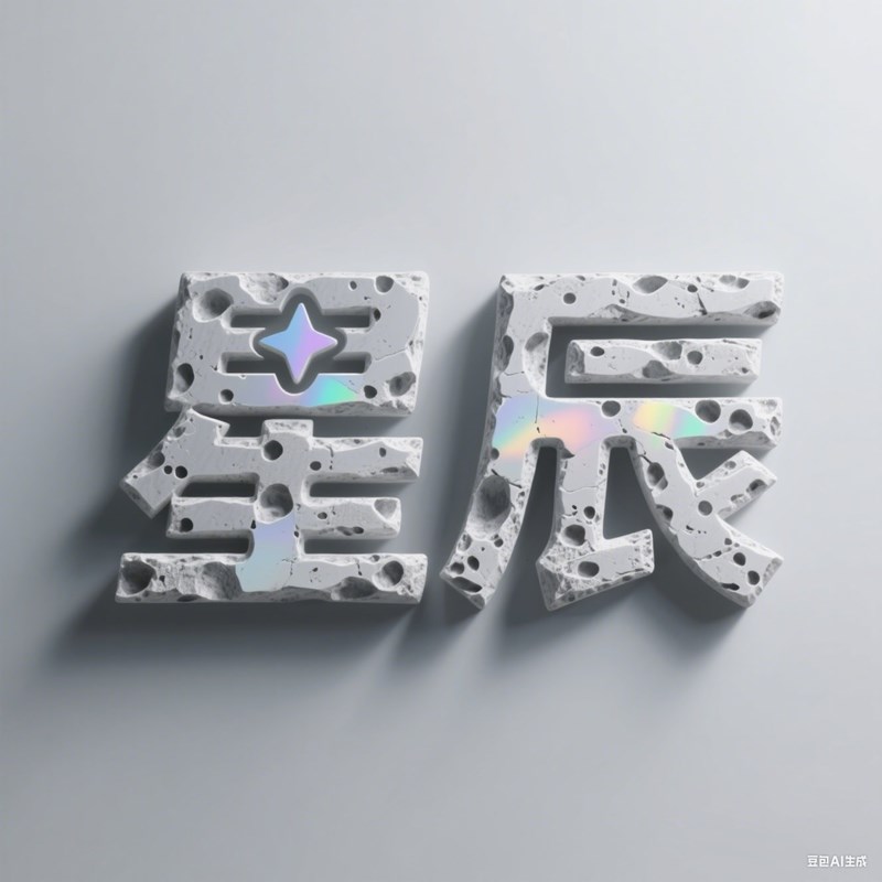 立体灰白色岩石质感创意标题字体