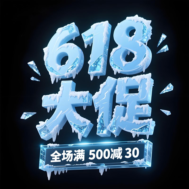 冰霜覆盖效果节日大促创意标题字体