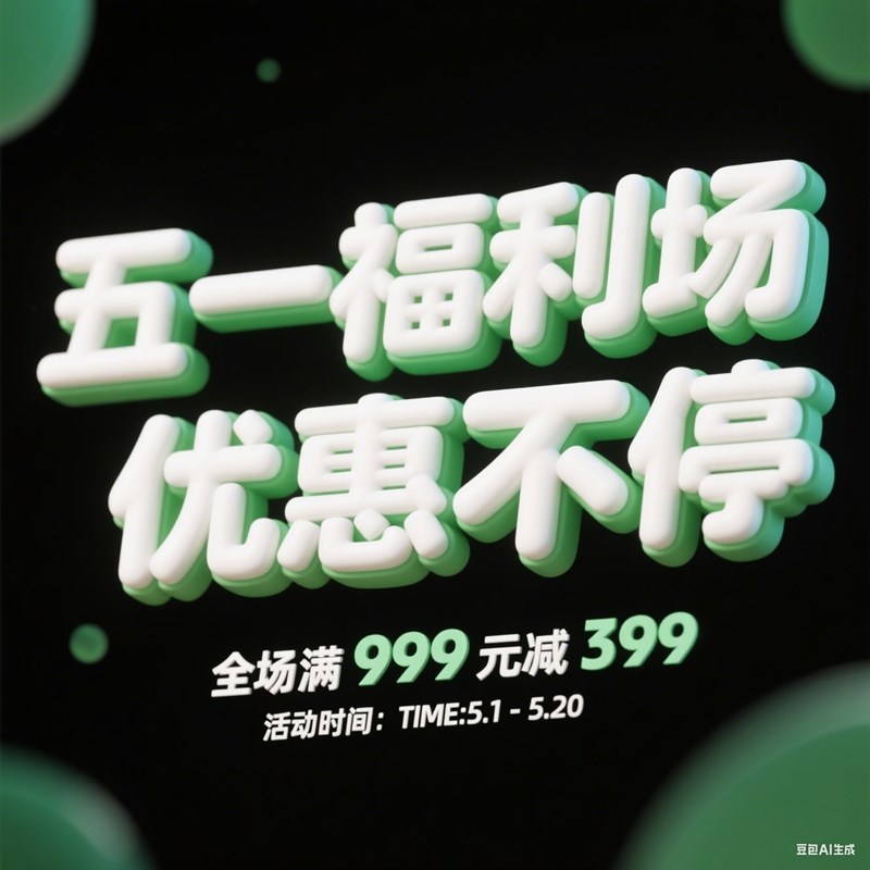 3D立体圆润节日大促创意标题字体