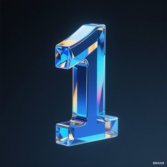 AI生成3D立体玻璃数字~附提示词/咒语