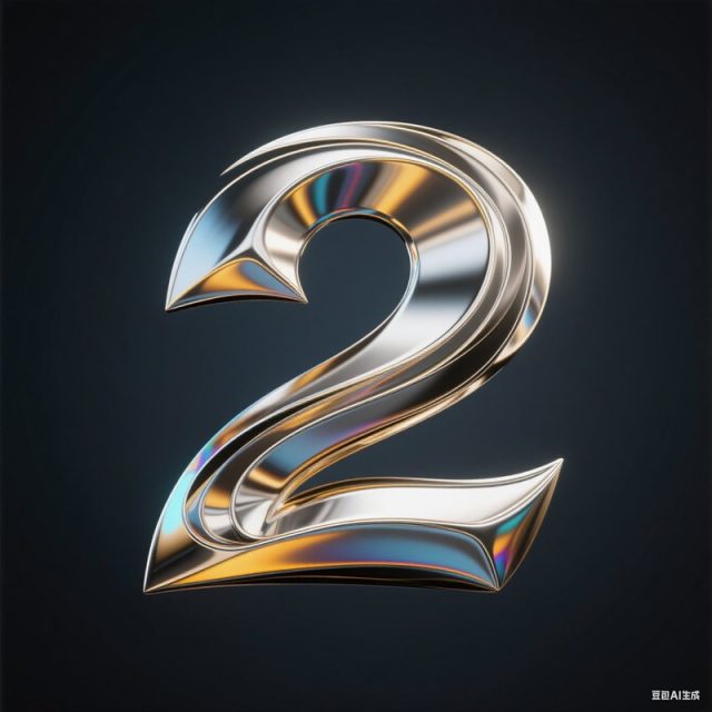 AI生成3D立体金属数字~附提示词/咒语