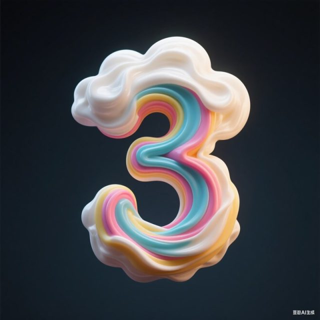 AI生成3D立体奶油数字~附提示词/咒语