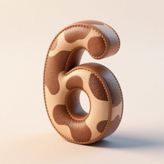 AI生成3D立体皮革数字~附提示词/咒语