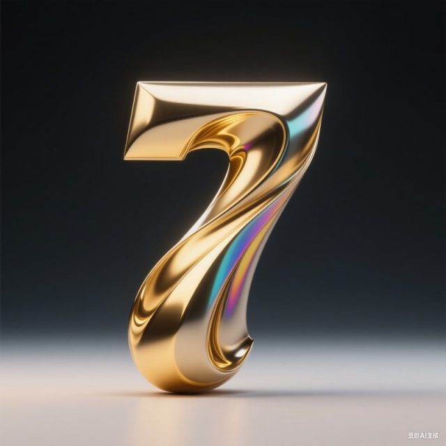 AI生成3D立体光泽金属数字~附提示词/咒语