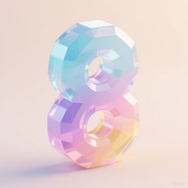AI生成3D立体水晶数字~附提示词/咒语