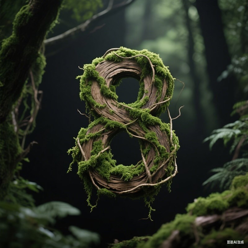AI生成3D立体苔藓数字~附提示词/咒语