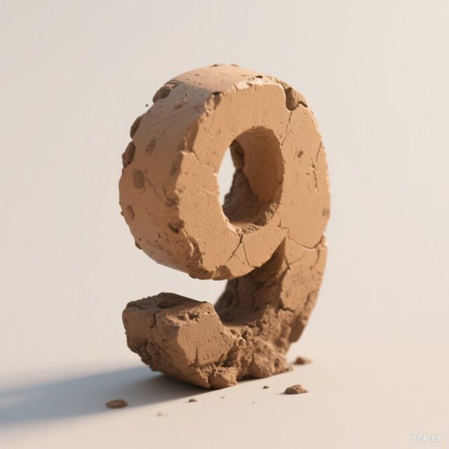 AI生成3D立体泥土数字~附提示词/咒语