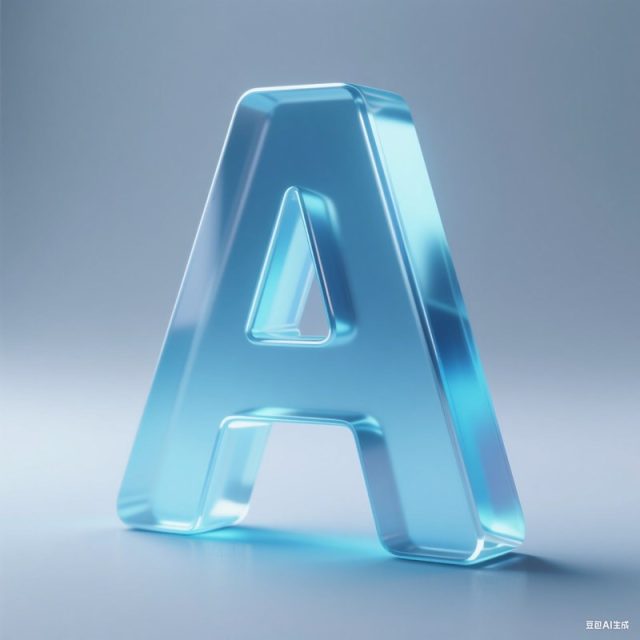AI生成3D立体半透明磨砂玻璃字母~附提示词/咒语