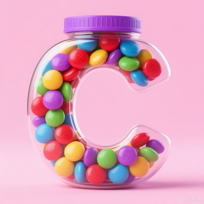 AI生成3D立体糖果罐子字母~附提示词/咒语
