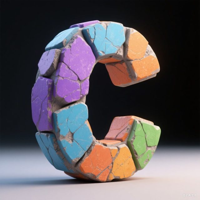 AI生成3D立体石块字母~附提示词/咒语
