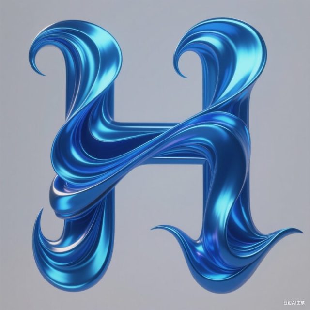 AI生成3D立体镭射流体字母~附提示词/咒语