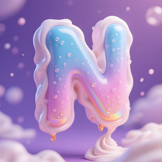 AI生成3D立体半透明渐变奶油字母~附提示词/咒语