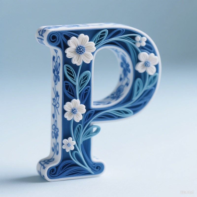 AI生成3D立体衍纸艺术字母~附提示词/咒语