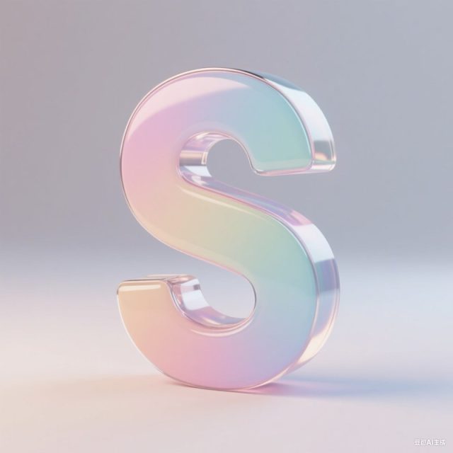 AI生成3D立体马卡龙玻璃字母~附提示词/咒语