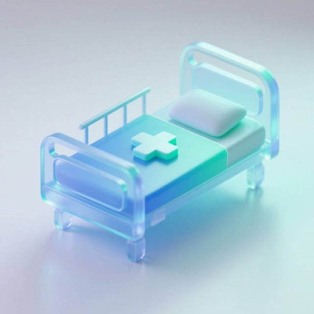 AI生成3D立体病床UI图标~附提示词/咒语