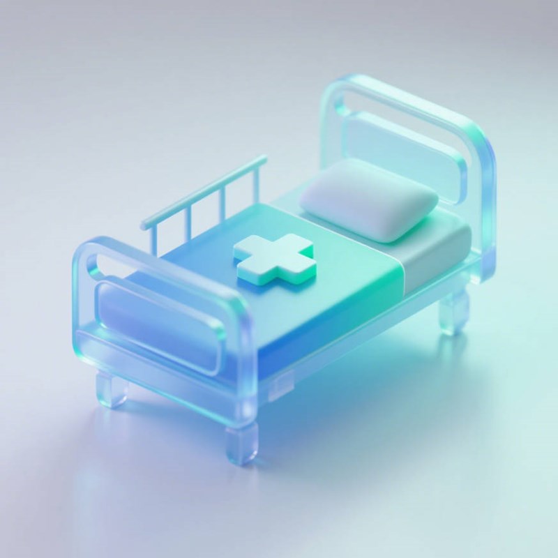 AI生成3D立体病床UI图标~附提示词/咒语