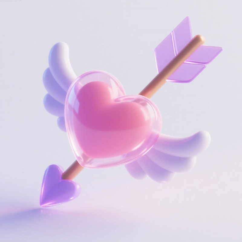 AI生成3D立体丘比特爱神之箭~附提示词/咒语