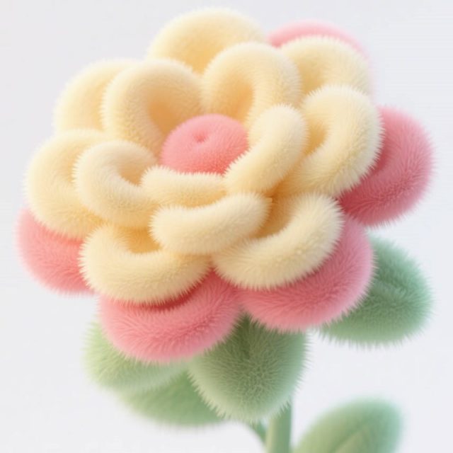 AI生成3D立体毛茸茸鲜花~附提示词/咒语