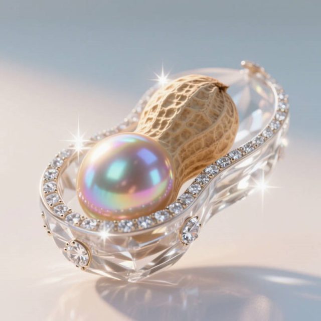 AI生成3D立体晶莹剔透花生~附提示词/咒语
